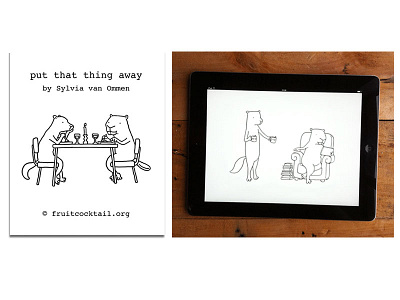 put that thing away black and white ibook illustration ipad picture book