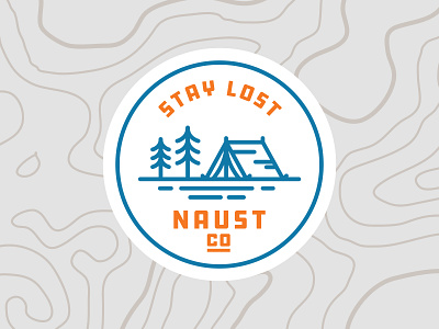 Stay Lost Badge, Naust Co. badge badges branding camping design hiking icon illustration logo norway outdoors patches pin buttons staylost vector wanderlust wilderness
