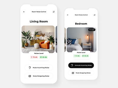 Room Noise Control App Concept app concept design mobile smart home ui ux