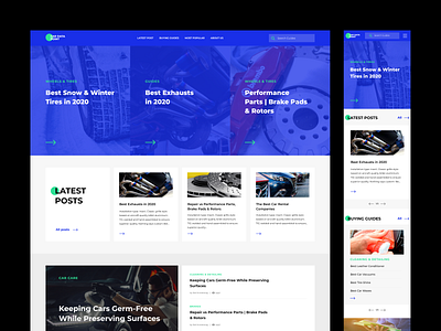 Automotive product reviews & guides UI concept articles automotive blog car design responsive site ui ux web