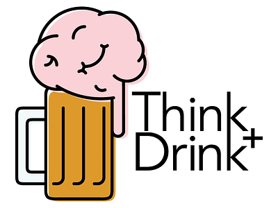 Think + Drink (Unused) bar beer brain drink logo mark questions think trivia