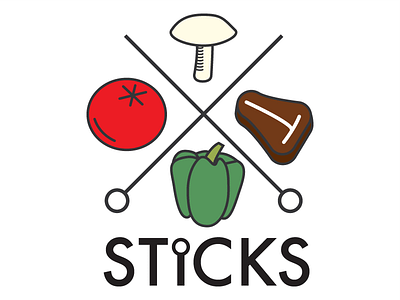 Sticks branding illustrator logo restaurant