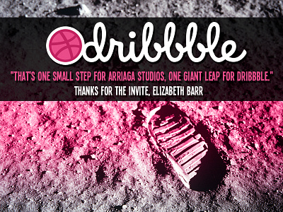 First Step dribbble invite moon thanks