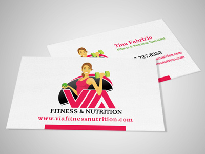 Via Fitness Business Cards business cards graphic design illustration logo design