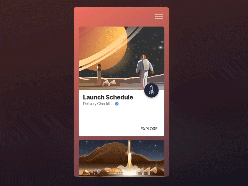 Space Parallax - Card UI