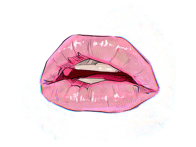 Lips texture bright colors colorful lips procreate