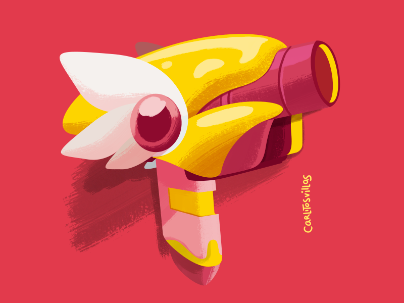Sakura nerf gun by Carlos Villanueva on Dribbble