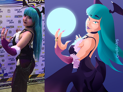 festigame art 2 bait capcom cosplay cosplayer digital art festigame girl morrigan