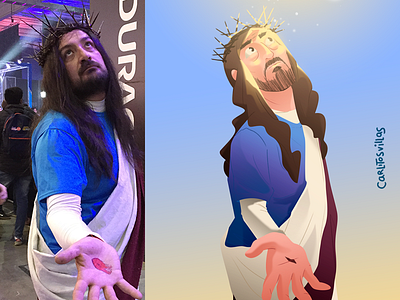 Festigame art 3 colors cosplay cosplayer festigame jesus light miracle