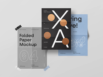 Folded Paper Mockups design download folded folded paper font illustration mockups paper print psd template typography