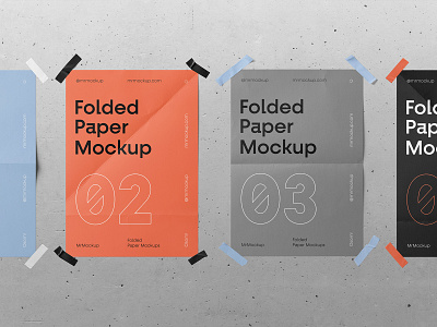 Folded Paper Mockups design download folded folded paper font identity illustration logo mockups print psd