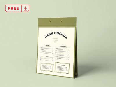 Free Menu Stand PSD Mockup branding design download identity logo menu menu stand mockup mockups print psd typography