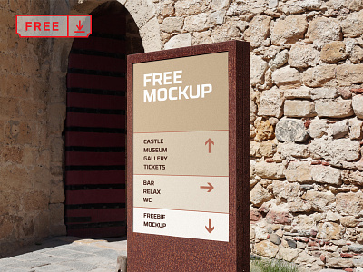 Free Wayfinding Sign Mockup design download font free identity illustration mockup psd sign typography wayfinding