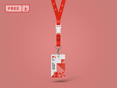 Free Hanging ID Card Mockup