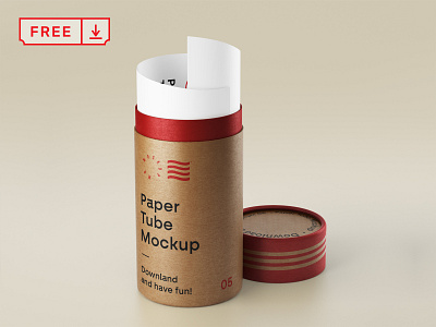 Free  Open Paper Tube Mockup