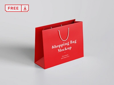 Free Shopping Bag Mockup bag branding design download free identity illustration logo paper print psd shopping