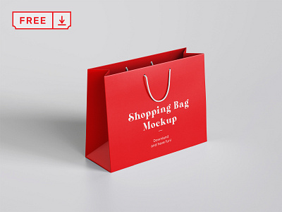 Free Shopping Bag Mockup bag branding design download free identity illustration logo paper print psd shopping