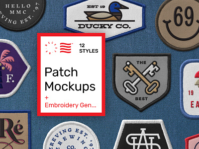 Embroidered Patch Mockup branding design download identity logo mockups patch patch design psd typography vector