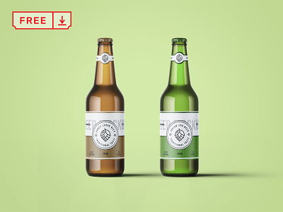 Free Beer Bottles Mockup beer branding design download font free identity label logo mockup print psd