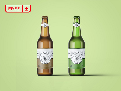 Free Beer Bottles Mockup