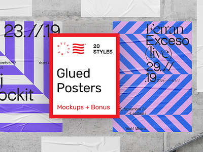 Glued Poster Mockups