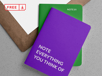 Free Notebooks with Clipboard Mockup design download font free freebie identity mockup notebook print psd stationery template