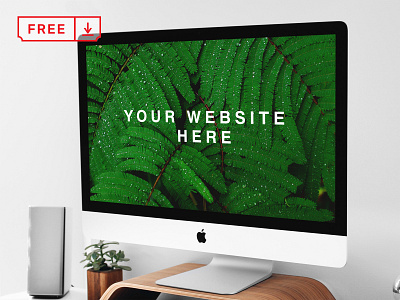 Free iMac on Stand PSD Mockup design download free identity imac logo mockup mockups psd stationery template webdesign