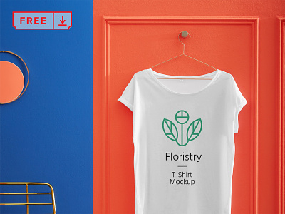 Free Hanging T Shirt PSD Mockup branding design download free freebie identity illustration logo psd t-shirt typography