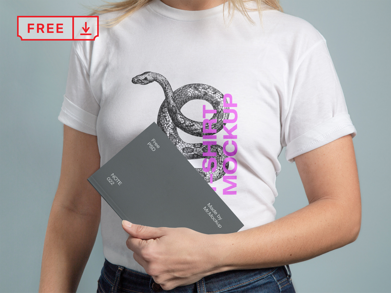 Download Free T Shirt with Notebook Mockup by Mr.Mockup™ on Dribbble