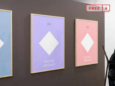 Free Triple Poster Mockups