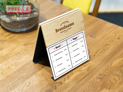 Free Wood Menu PSD Mockup bar branding design download free identity logo menu psd restaurant template typography wood