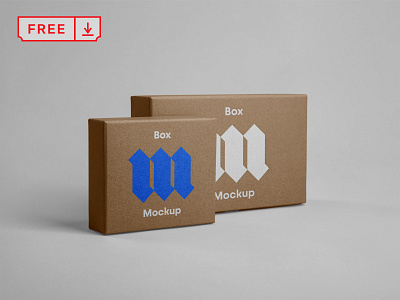 Free Front Box Mockups box branding design download free front identity logo mockup paper print psd