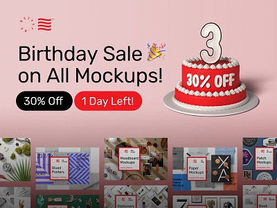 Birthday SALE! 🎉 branding bundle design download identity logotype mockup mockups sale template typography