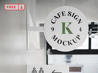 Free Café Sign Mockup branding cafe design download free identity logo mockup mockups psd sign typography