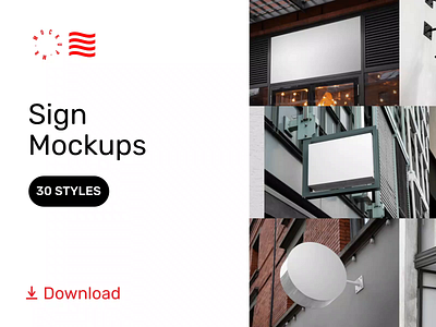 Sign Mockups PSD Scenes branding bundle design download identity logo mockups psd sign stationery storefront template