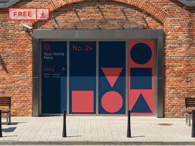 Free Window Sign PSD Mockup branding design download free identity mockups psd sign stationery template typography window