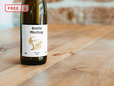 Free Wine Bootle Mockup bottle branding design download free identity illustration logo psd typography wine wine bottle