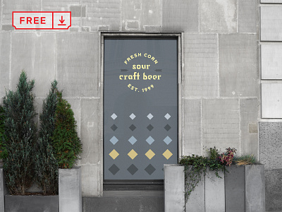 Bar Window PSD Mockup bar branding design download free identity logo logotype mockup psd restaurant template typography window