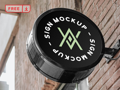 Free Rounded Sign Mockup