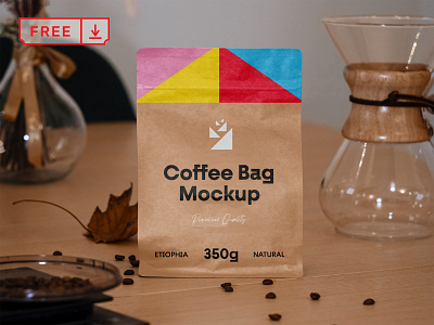 Free Small Bag Mockup bag branding coffee design download free freebie identity mockup paper bag psd typography