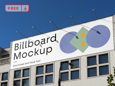 Free Billboard one the Building Mockup