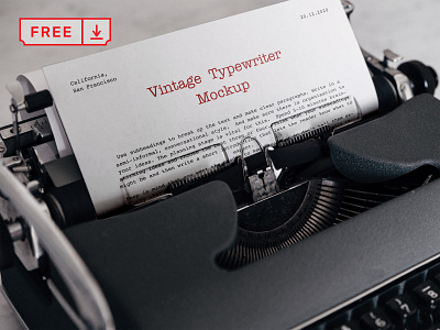 Free Vintage Typewriter Mockup design download font free identity logo logotype mockups print psd template typewriter vintage