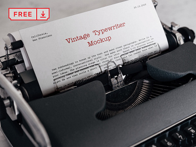 Free Vintage Typewriter Mockup