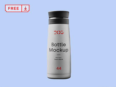 Free Bottle of Plastic Mockup