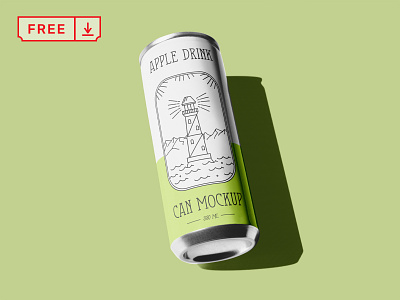 Free Can Mockup beverage branding can design download free freebie identity logo mockup psd typography