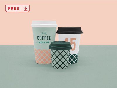 Free Scene Coffee Cup Mockup branding cafe coffee cup cup design download free identity logo mockup psd typography