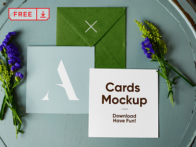 Free Envelope with Cards Mockup card design download envelope font free identity logo postcard print psd stationery