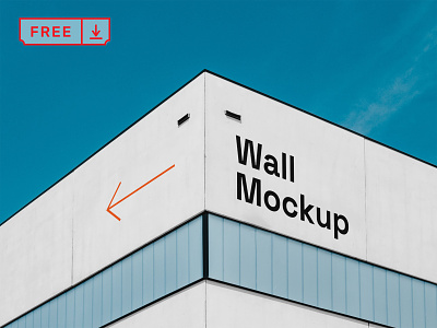 Free Building Wall Mockup branding building design download font free identity logo mockup psd typography wall