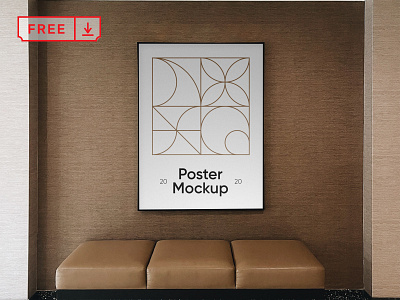 Free Poster in Hotel Mockup branding design download free freebie identity illustration logo mockup print psd