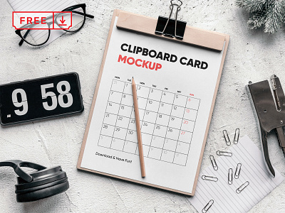 Free Clipboard Card Mockup